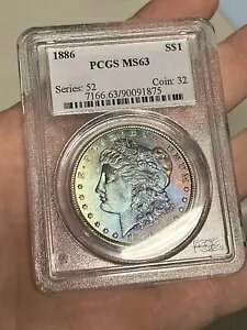 1886 PCGS MS63 �����K�� �V���o�[ �_���[ �����X�^�[ �g�i�[
