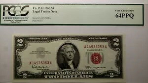 [4] 1513 1963 $2 �@��ʉݎ��� �č����� PCGS 64PPQ �A�����s�B