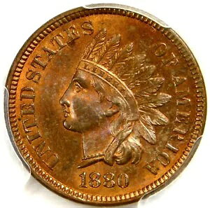 ????????????PCGS MS64 RB 1880 �C���f�B�A�� �w�b�h �Z���g