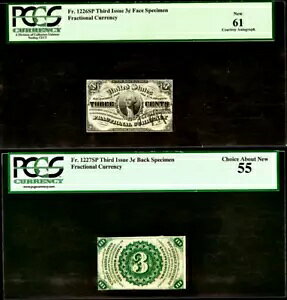 �[���ʉ� Fr. 1226SP & 1227SP 3 �Z���g�X�y�b�N W/J Burke Auto PCGS 61 & 55