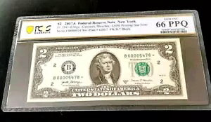 2017A $2 スターノート B ニューヨーク Fr. 1941-B* PCGS GEM UNC 66 PPQ