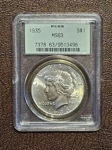 1935 ピースダラー OGH PCGS MS63 - 鋭い打音と美しい音色!