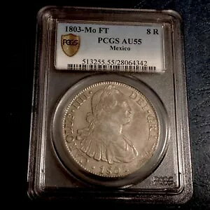 LVR 1803 Mo FT CHARLES IIII 8 A PCGS AU55 cd