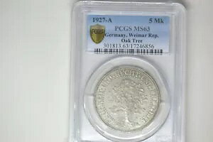 �h�C�c: ���C�}�[�����a��- 1927-A 5 �}�[�N �I�[�N �c���[- PCGS MS-63�B�f�G�ȁI