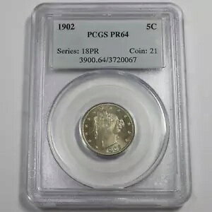 1902 P PCGS PR64 - リバティ V ニッケル - 5c US コイン #46856B