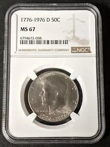 1976 D Kennedy Half Dollar ~ NGC MS67 ~ Denver Minted Clad 50c ~ Low Pop