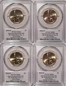2024 P&D C Cmx[V DC ftBu o[i[h E MD $1 h PCGS MS66 A & B FS