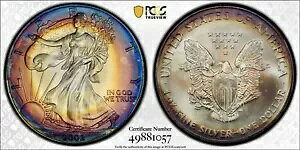2002 $1 ASE PCGS MS67 X^[g[ AJ Vo[ C[O 1IX .999 US RC A!