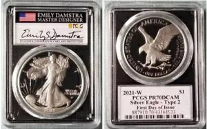 2021 W $1 v[t Vo[ C[O ^Cv 2 PCGS PR70 DCAM s Damstra