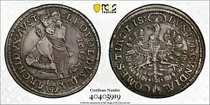 オーストリア、1632 1/4 ターラー ホール ミント。大公レオポルド PCGS XF ディテール ツール付き