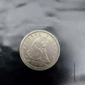 1853 25c Arrows & Rays Liberty Seated Quarter AU UNC ���A�R�C���ɂ��� ????