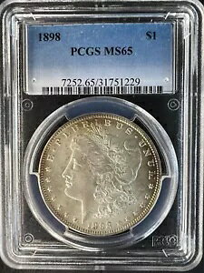 1898-P ���[�K�� �V���o�[ �_���[ PCGS MS65 - �z���C�g �R�C���A�ꕔ�̎��������̒��F