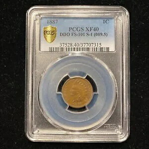1887 US Indian Head Cent 1c PCGS XF40 EF BN FS-101 S-1 DDO �_�u���_�C