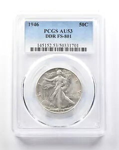 1946 �E�H�[�L���O ���o�e�B �n�[�t�_���[ DDR FS-801 AU53 PCGS *5387