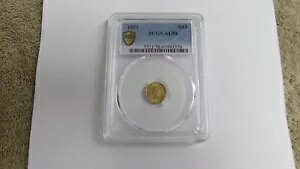 č 1853 h 1 Rh PCGS AU58 قږʂ̑f炵