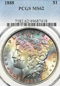 1888 $1 PCGS MS62 �����X�^�[ �g�[�� ���[�K�� �V���o�[ �_���[