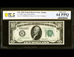 1928 �h�� 10 �h���A�M������s�A�g�����^���� PCGS 64 PPQ �V���A�� F05658603A ��