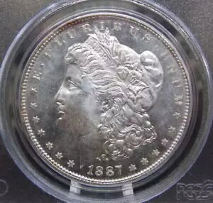1887 P ���[�K�� �V���o�[ �h�� $1 PCGS MS65 PL #343 *PROOF LIKE* OGH �I�[���h �O���[��