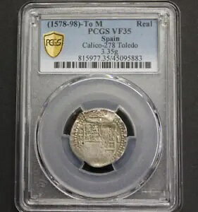 (1578-98) �t�B���b�v II 1 ���A�� COB PCGS VF35 �g���h �A�b�Z�C���[ M �V���o�[�A���n����