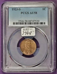 1923 �N��̃����J�[���Z���g�B PCGS�z���_�[���B AU 58.j748