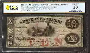 1856�N $10 �E�F�X�^���G�N�X�`�F���W �I�}�n�V�e�B �l�u���X�J�B �p�~���ꂽ���� PCGS B VF 20