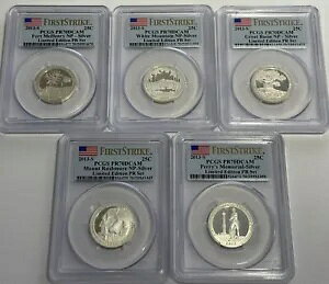 2013 S PCGS PR70 DCAM �V���o�[ �v���[�t �N�H�[�^�[ ���~�e�b�h �G�f�B�V���� 5 �R�C�� PR �Z�b�g 25C
