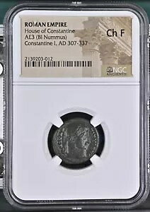 NGC Ch F ���[�} AE3/4 �R���X�^���e�B�k�X 1 �� AD 307-337 NGC Ancients CHOICE FINE