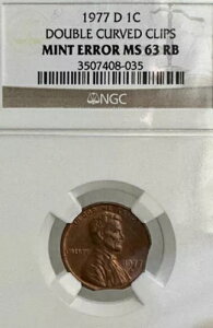 �~���g �G���[ 1977 D 1C �����J�[�� Dbl �J�[�u �N���b�v ? NGC MS 63 RB