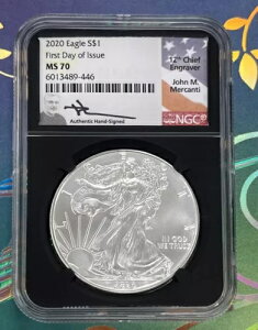 MS70 2020 �A�����J�� �V���o�[ �C�[�O�� $1 NGC ���s���� Mercanti Auto Am Flag