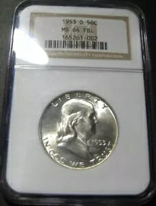 1953-D NGC MS64 FBL �t���x�����C�� �t�����N���� ���F�Ȃ��A�z���C�g�A���X�^�[ �L�[�f�C�g