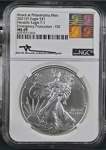 2021(P) Eagle Heraldic Eagle T-1 - FDI MS69 Emergency Prod.���N�̃����J���e�B�I