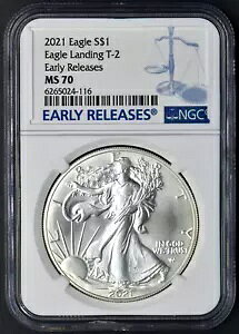 2021 �A�����J�� �V���o�[ �C�[�O�� �����f�B���O T-2 NGC MS70 ���������[�X ?COINGIANTS?