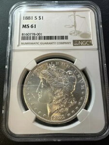 1881 S MORGAN �V���o�[ �_���[ NGC MS 61 | UNC BU MS61 �Z�~PL �X�p�[�N���[ �z���C�g