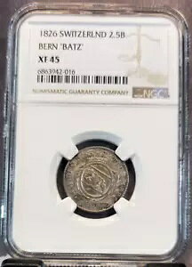 1826 �X�C�X �V���o�[ 2.5 �o�b�c�F�� �o�[�� �x�A & �N���X NGC XF 45 �i�C�X �R�C��