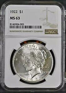 1922 a 1 h NGC MS63 8146904-005