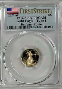 2021-W fUCi[ GfBV ^Cv 1 $5 S[h C[O v[t 1/10 IX PCGS PR70DCAM T-1