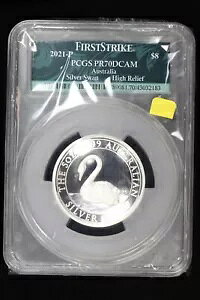 2021-P �V���o�[ �X���� 5�I���X �n�C�����[�t�AOGP PCGS PR70 DCAM �I�[�X�g�����A $8 2022 �N�� 3 �l����