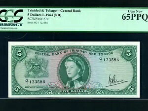 �g���j�_�[�h�E�g�o�S:P-27c,5$,1964 * �N�C�[���G���U�x�X II * PCGS �W�F�� UNC 65 PPQ *