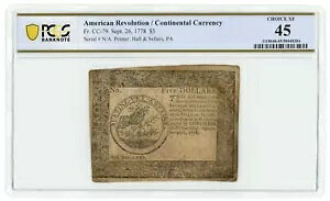 1778 $5 PA �嗤�ʉ� FR.CC-79 PCGS XF45 (L4195)
