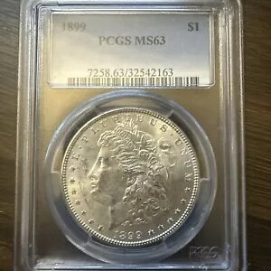 1899-P PCGS MS63 ���[�K�� �V���o�[ �_���[ �u���X�g �z���C�g #675
