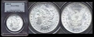 1883-O $1 PCGS MS63 袋の跡をきれいにし、ホワイトミントの光沢とオリジナルの色を除去