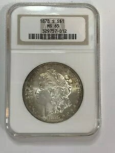 1878-S ���[�K�� �V���o�[ �_���[ NGC MS 65 �I�[���h �z���_�[ �t���b�V�� �G�X�e�[�g �g�[�j���O �X�^�[�g