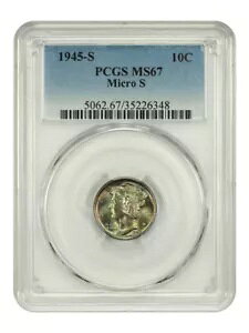 1945-S 10C PCGS MS67 (マイクロ S)