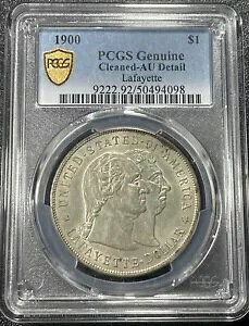 1900 ラファイエット記念ドル $1 PCGS クリーニング済み AU 詳細