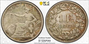 1860 B XCX 1 t PCGS XF45 󏭉l̒Ⴂ