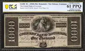 1840 N`50 N $1000 CWAic LA-15-G54B j[I[Y PCGS 61 PPQ (366