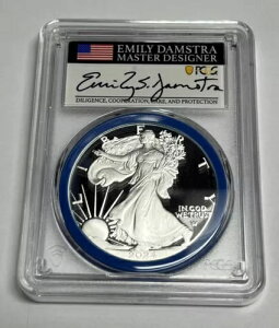 2024-W DAMSTRA PCGS PR70 �A�����J�� �V���o�[ �C�[�O�� �h���u�u���[�v��s�����[�X $1