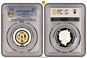 �I�[�X�g�����A 2006 ���a 80 ���N �S�[���h �M���g 50c �v���[�t PCGS PR70DCAM Eq �g�b�v �|�b�v #8079