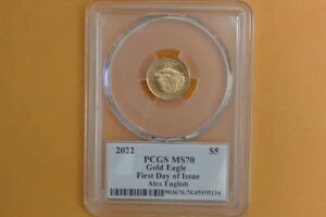 2022 $5 �A�����J�� �S�[���h �C�[�O�� 1/10 �I���X PCGS PSA MS70 ���W�F���h �I�u ���C�t Alex English