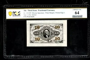 Fr# 1251 spwmf 10c  2 Ch}[WW{ PCGS 64 Choice Unc. - A28